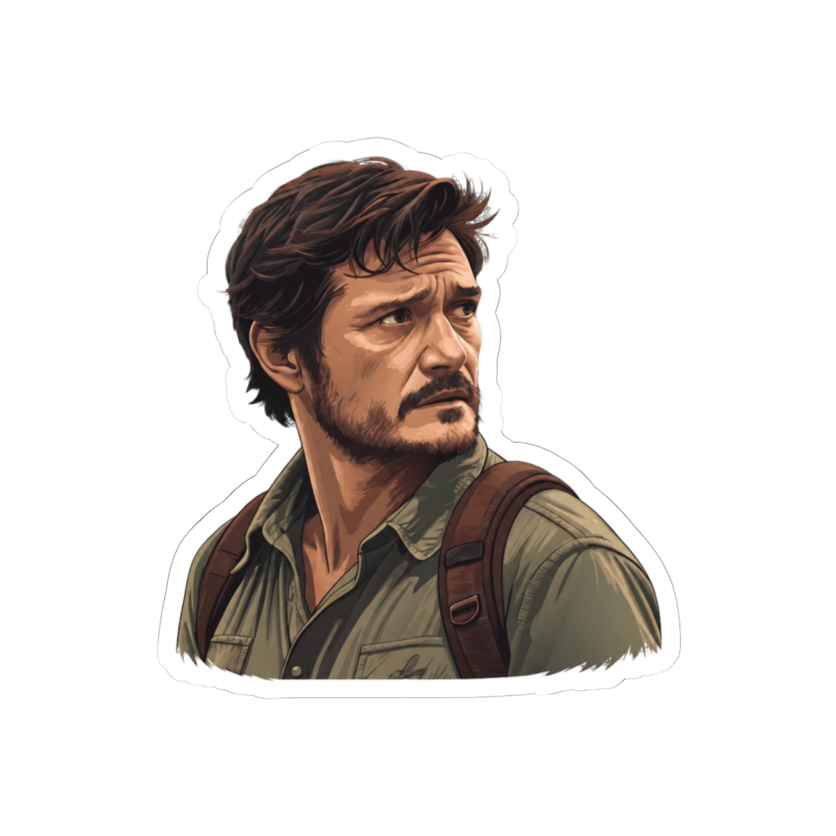 Joel Miller Pedro Pascal The Last of Us Survivor Sticker | Gritty Fandom Vinyl Decal