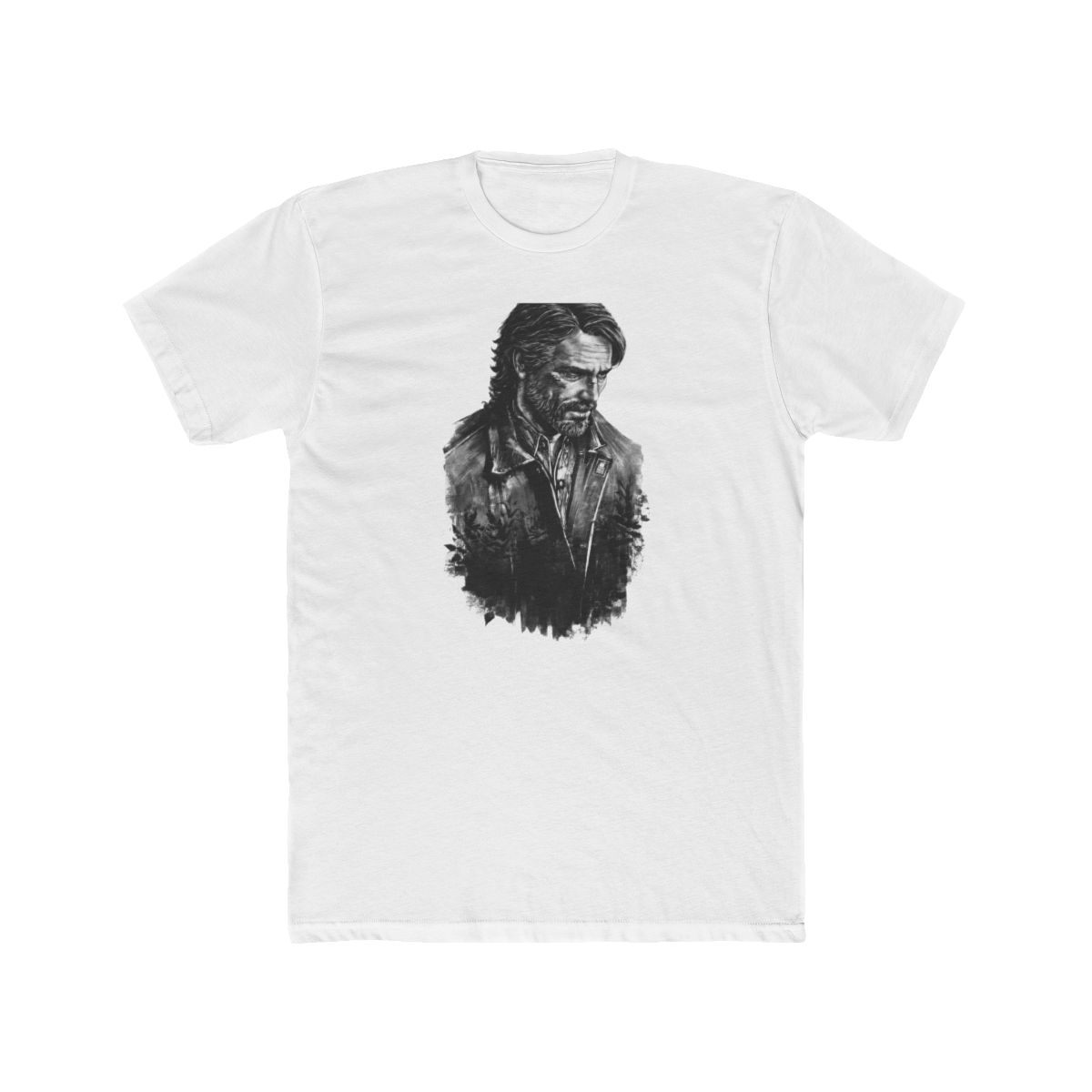 Gritty Rugged Man Portrait T Shirt - Bold Serious Face Tee
