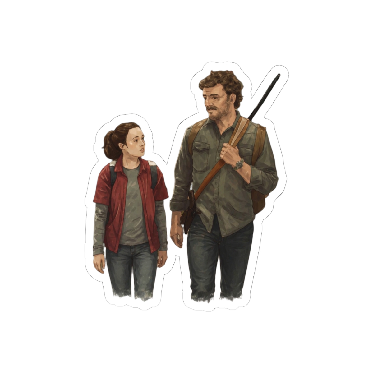 Ellie & Joel The Last of Us HBO Portrait Sticker | Bold Fandom Vinyl Decal